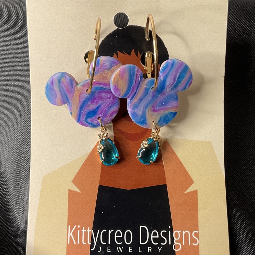 Purple and Blue Earrings